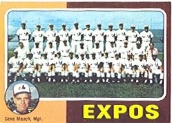 1975 Topps Mini Baseball Cards      101     Montreal Expos CL/Gene Mauch